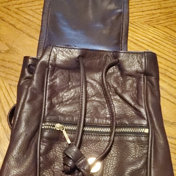 Burgundy Leather Backpack main image 7